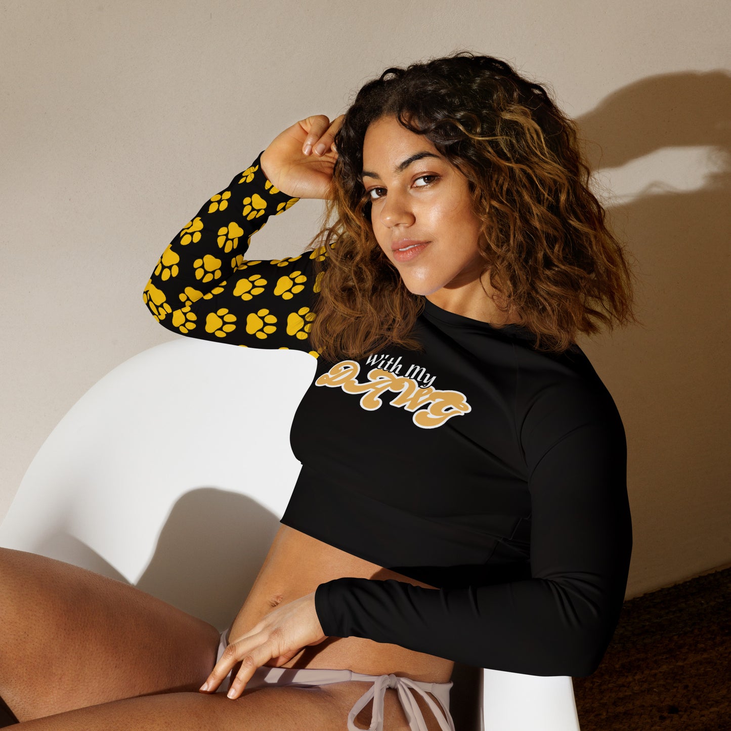 B/G With My Dawg - long-sleeve crop top